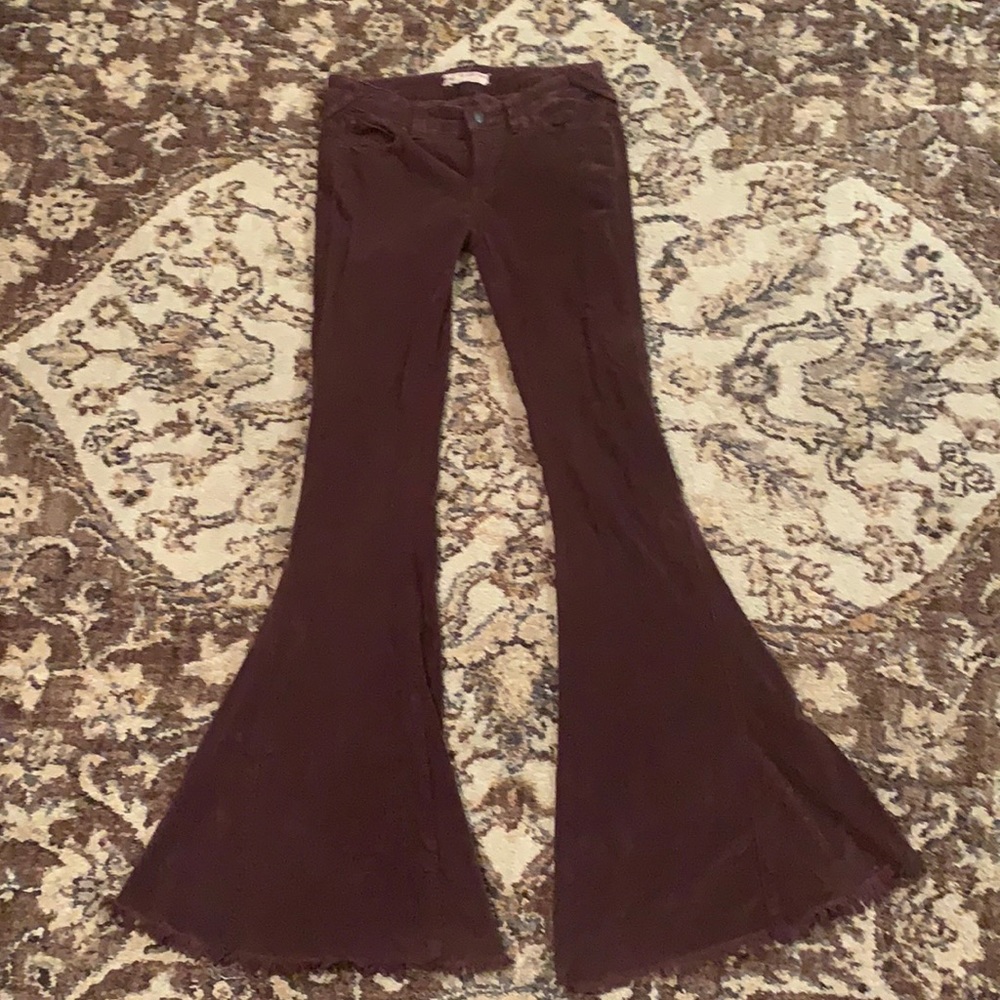 Free People Flares Bell Bottoms Size 25 Plum Brown